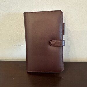 Day Runner Genuine Leather Brown Telephone Planner Book 4.25" x 7" New